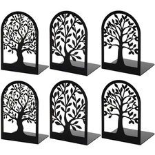 HappyHapi Book Ends, Metal Bookends for Shelves Decorative, Tree Stopper for ...