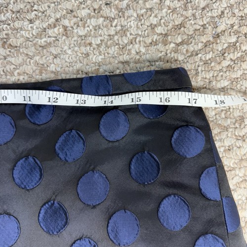 J.Crew Skirt Women 12 Black Navy Polka Dot Lined Back Slit Pencil Classic Preppy - Picture 10 of 11