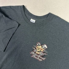 National Hot Rod Association NHRA y2k Motorheads Mashup Skull Shirt Mens 2XL