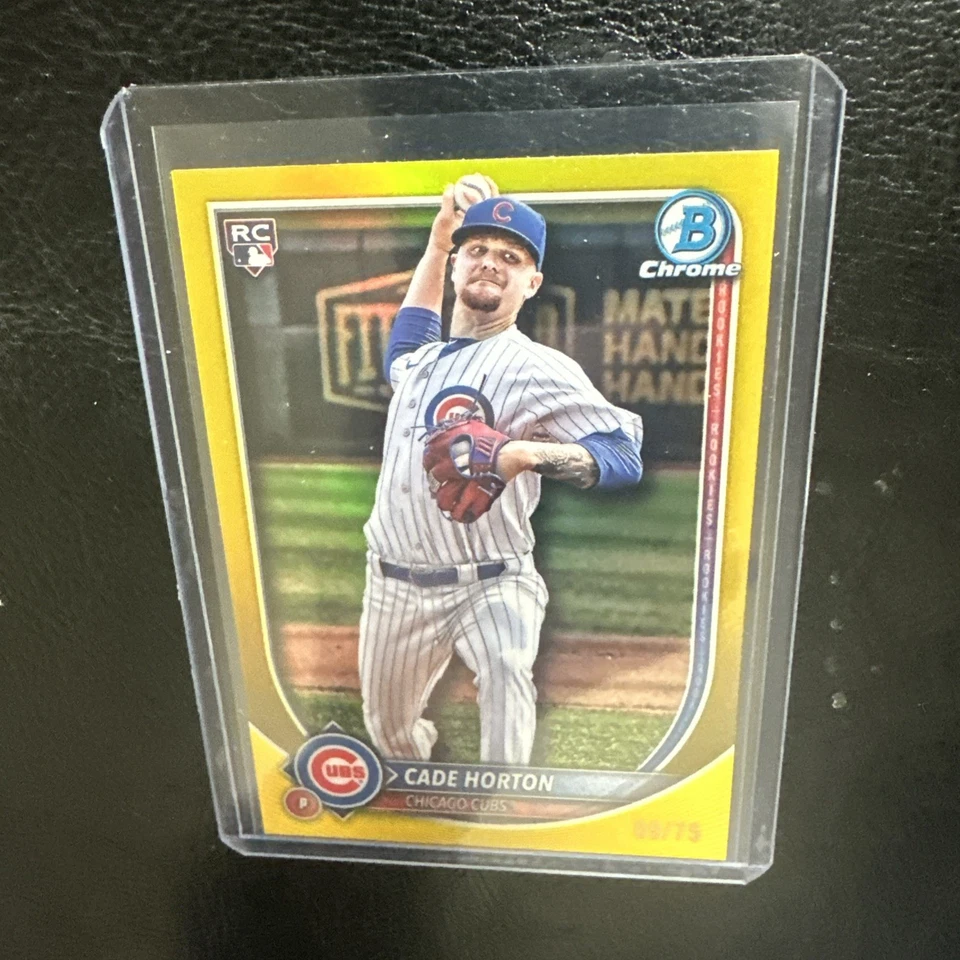 Cade Horton 2025 Bowman Chrome дебютант желтая переливающаяся карточка дебютанта RC /75 кубиков - Изображение 3 из 4