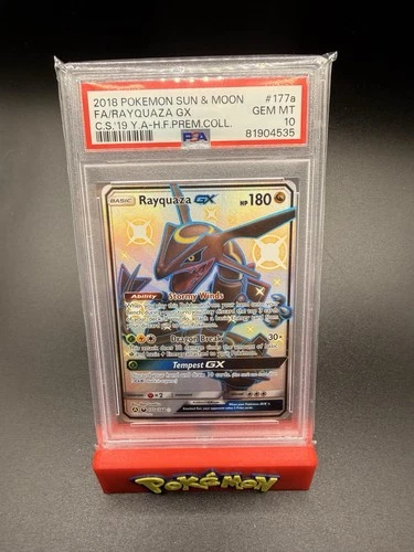 2018 Pokemon Sun & Moon Hidden Fates Promo #177a Rayquaza GX PSA 10