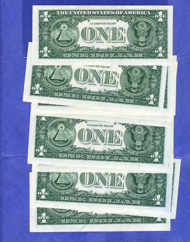 FANCY ROLLOVER # 91599990 to 91600000 set of 11 serial number notes 2021 $1 UNC - Picture 2 of 2