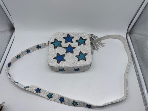 Moyna Metallic Star Hand Beaded Shoulder Bag - Super Condition Inside And Out - Picture 1 of 11