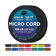 TECEUM Micro Paracord – 1.18 mm X 125 ft – Micro Utility Cord –