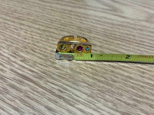 Kurt Geiger London Ring mehrfarbig Kristall rechteckig verziert Größe 7 Gold - Bild 11 von 12