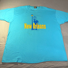 Vintage 90s New Orleans Bermuda T Shirt XXL Fruit of the Loom USA Made Graphic