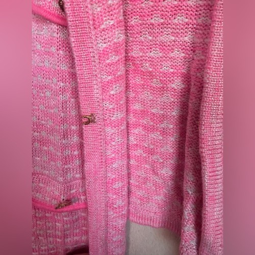 Lilly Pulitzer Kienna Strick Cardigan in Calla Lilly Pink Metallic meliert L - Bild 5 von 11