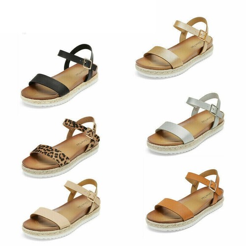 DREAM PAIRS Women's Espadrille Wedge Sandals Ankle Strap Open Toe Casual Shoes - 第 1/16 張圖片