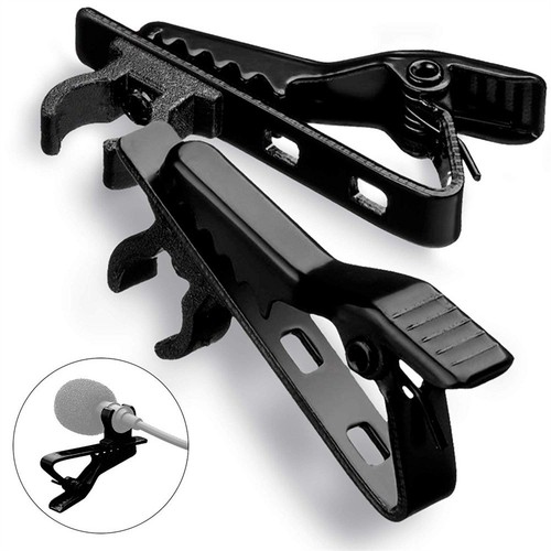 Langlebig Lavalier-Mikrofonclip Revers Krawatte Schwarz Mikrofonhalter - Bild 2 von 9