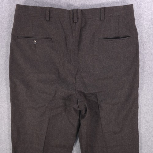 Pantalones de vestir Austin Reed de colección EE. UU. marrón lana virgen plisados tiro medio para hombre 34x32 - Imagen 6 de 15