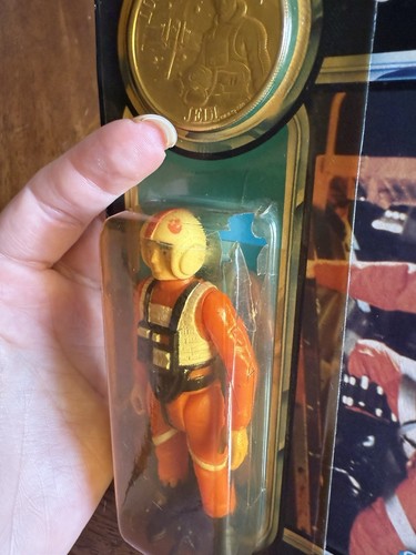 De colección 1984 Star Wars POTF 92 espalda Luke Skywalker piloto y moneda sellada sin usar, en caja Pz182 - Imagen 6 de 11