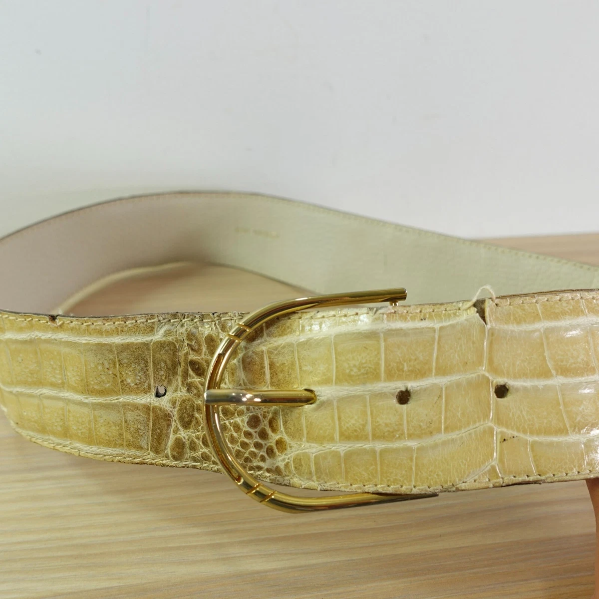 Beige Crocodile/Alligator Belts for Women for sale | eBay display picture 3
