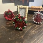 3 St. Nicholas Square Photo Picture Holders Round Jingle Bells  3x3 Inches