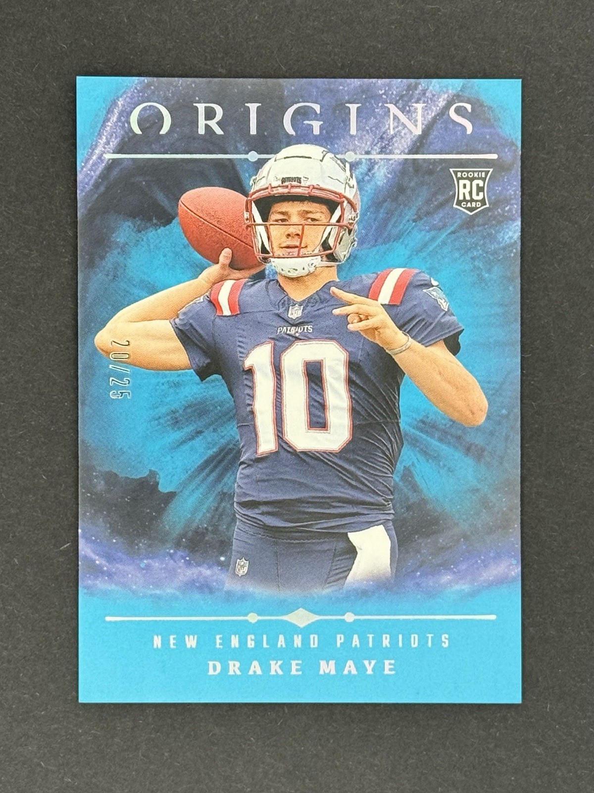 2024 Panini Origins - Rookies Drake Maye #145 Turquoise /25 (RC, Pats) STUNNING!