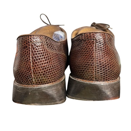 Zapatos Belvedere Para Hombre Talla 11 Cuero Lagarto Genuino Vestido Con Cordones - Imagen 4 de 11