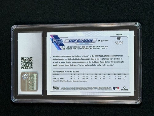 2021 Topps U.K. Shane McClanahan RC Rookie Union Jack 56/99 CGC 10 - Picture 4 of 4