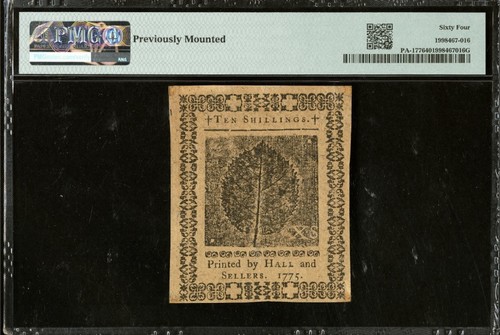 1775 PENNSYLVANIA American Revolution Colonial Currency Bank Note PA-177, PMG 64 - Picture 2 of 6