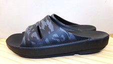 Oofos Ooahh Recovery Sport Slide Unisex Black Gray Camo Size M 8 / W 10 Sandals
