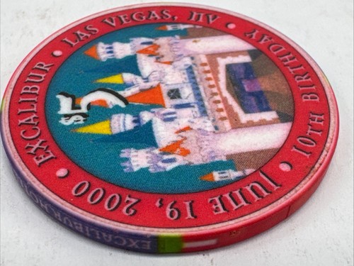 Excalibur Casino Chip Year of the Dragon Las Vegas Juni 2000 RARE 10th Birthday - Bild 13 von 21