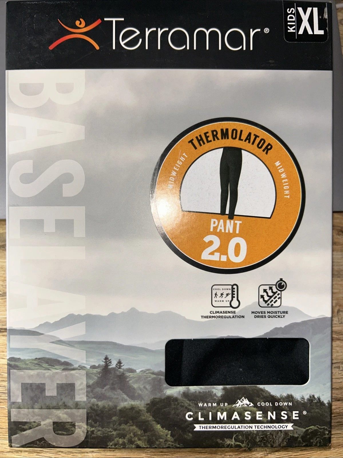 Terramar Thermolator 2.0 Pants Kids Black New Extra Large Midweight base layer