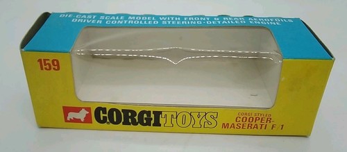 Corgi Toys Cooper Maserati F/1 Yellow & White No. 159 w/box vintage Die-Cast - Picture 11 of 14