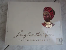 Caldwell "Long Live the Queen" Queen's Club Cigar Box Wooden White Collectable