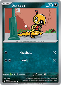 Scraggy 57/86 Common | White Flare | Pokemon Card