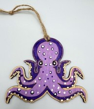 Hand Painted Octopus Ornament/Gift Tag by Seahorse Gallery Inc. z435 