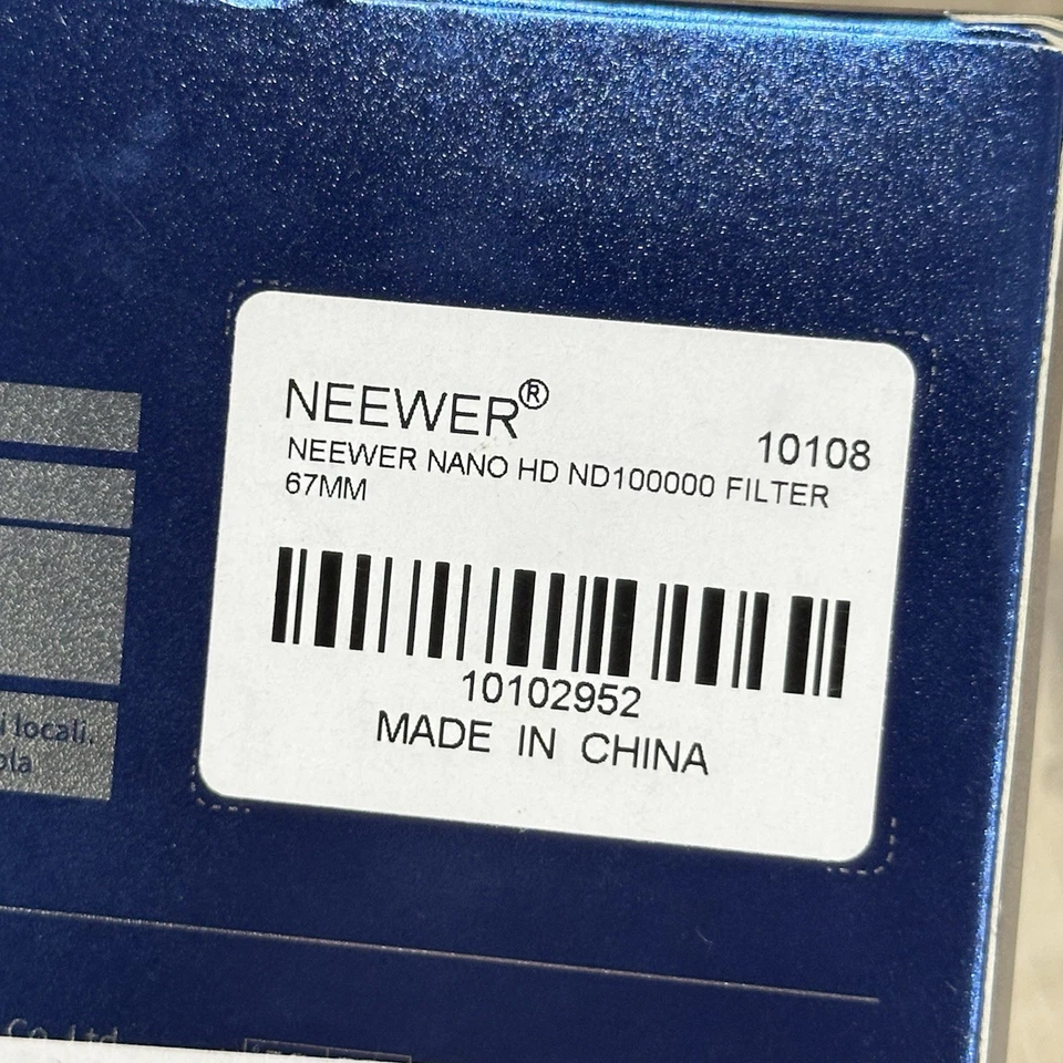 Neewer Lens Filter HD ND100000 NW Series S 67mm Filter Nano Coating New Open Box - Image 2 of 3