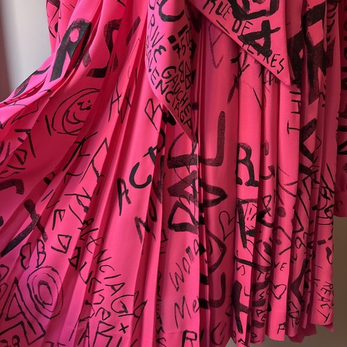 Balenciaga Neon Pink Logo Dress FR38 RRP £1650 - Picture 4 of 11