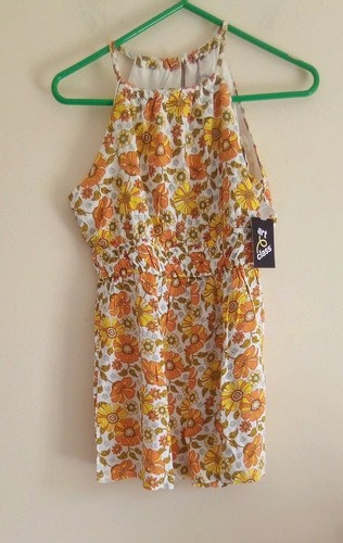 NEW! Art Class Yellow Romper Yellow Floral Size Girls L 10 / 12 Teen Small Women