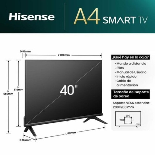Smart TV Hisense 40A4N 40" Full HD LED D-LED - Imagen 3 de 10