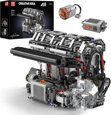 Mould King 10087 L4 Four Cylinder Engine Model Kit  Compatible Set