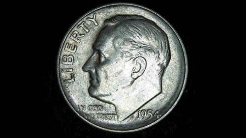 1954 - S Roosevelt Silver Dime, 10c #529