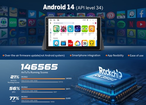 Radio de coche estéreo Android 14 GPS HAC2X7 CarPlay WiFi para Honda Accord 8 2008-2012 - Imagen 7 de 20