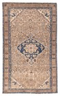 Vintage Tan Traditional 3'11" x 6'4" Oriental Hand-Knotted Wool Area Rug