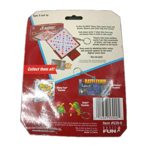 Mini llavero magnético para juego de viaje Scrabble #539-0 por diversión básica ¡Nuevo y sellado! - Imagen 2 de 6