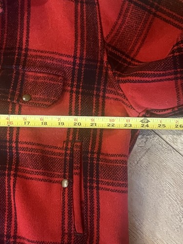 Vintage Johnson Woolen Mills Jacket Red Black Mackinaw Buffalo Plaid Men’s 42 - Picture 21 of 22
