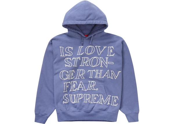 Taille XL   Sweat à capuche violet clair Supreme Stronger Than Fear L
