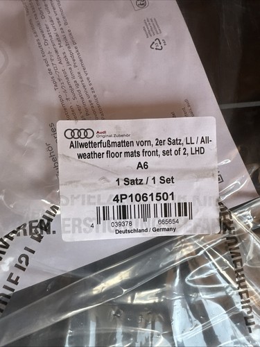 Original Audi A6 4P Avant Gummimatten Gummifußmatten Set vorne 4P1061501 - Bild 2 von 3