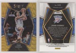 2021-22 Panini Select Premier Level Gold Wave Prizm Josh Giddey #143 Rookie RC
