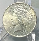 1923 $1 Peace Dollar - 90% Silver - Toning - BU
