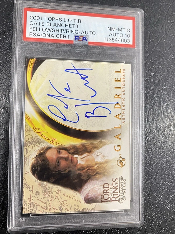 Autógrafo auténtico Topps LOTR Cate Blanchett 2001 Galadriel; PSA automático 10/PSA 8 Foto 2 de 4