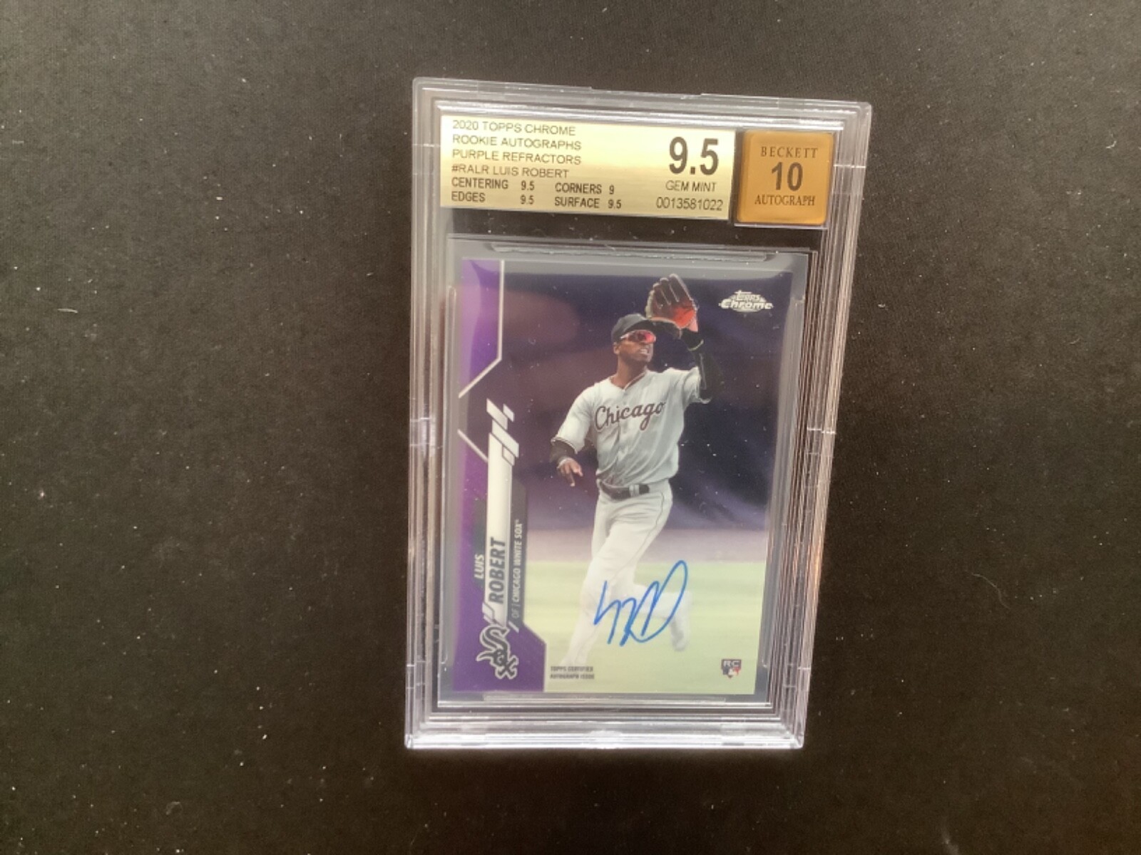 2020 Topps Chrome Luis Robert #RALR Purple Refractor Auto BGS 9.5 RC 210/250