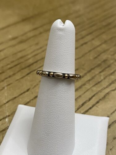 Pandora Sterling Silver & 14k Gold Opposites Attract Beaded Band Ring Size 5 - Picture 3 of 3