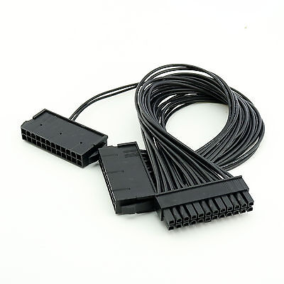 20+4Pin Upgrade Dual PSU ATX Power Supply Adaptor Cable Connector for Mining 11/"