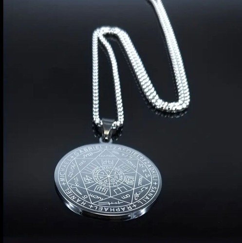 Modischer Sieben Engel-Anhänger, Rune-Anhänger Aus Edelstahl, Schmuck Halskette