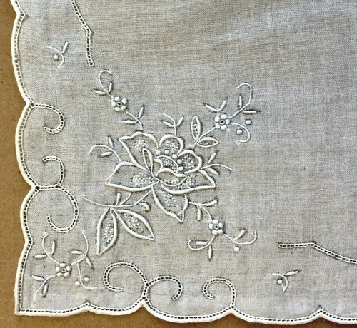Vintage aber neu MADEIRA Stickerei Braut Hochzeit Taschentuch Taschentuch Geschenk B - Bild 5 von 8