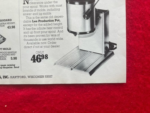 Vintage 1981 Print Ad Lee Precision Production Pot IV Sinker Jig Molds Ad - Picture 5 of 7
