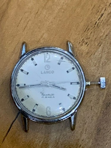Vintage Swiss Made Lanco 17 Jewels Mechanical Gents Watch Head - Working - Picture 4 of 7